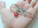 Infinity Love Symbol Keychain with Forever Tag & Red Heart Charm- You & Me For Infinity; Couples Keychain