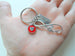 Infinity Love Symbol Keychain with Forever Tag & Red Heart Charm- You & Me For Infinity; Couples Keychain