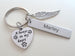 Custom Always in My Heart with Paws Charm Keychain with Wing Charm, Pet Loss Gift, With Custom Engraved Tag, Dog Memorial Keychain