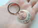 Custom Copper Penny Keychain With Engraved Brass Disc, 7 Year or Other Year Anniversary Gift, Husband Wife Key Chain, Boyfriend Girlfriend Gift, Couples Keychain