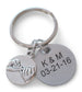 Pinky Promise Charm Keychain With Engraved Disc "Promise" in Korean (Hangul); Couple Keychain