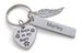 Custom Always in My Heart with Paws Charm Keychain with Wing Charm, Pet Loss Gift, With Custom Engraved Tag, Dog Memorial Keychain