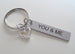 11 Year Anniversary Gift • Stainless Steel Tag Keychain Engraved w/ "You & Me" w/ Heart Charm with Infinity Symbol by JewelryEveryday