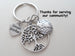 Social Worker Gift Keychain with Tree and World Charm, Community Advocate Gift, Thank you Gift