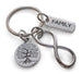 Infinity Symbol Charm Keychain with Family Tag & Tree Charm - For Infinity; Family Keychain