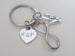 Custom Infinity Charm Keychain with ASL I Love You Hand Charm & Engraved Tag for Couples or Best Friends Initials, Anniversary Gift Keychain