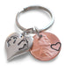 2022 US One Cent Penny Keychain with Heart Around Year & Twin Baby Feet Heart Charm, Mother's Keychain, Father's Keychain