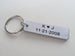 Custom Engraved Aluminum Keychain Tag with Football Helmet Charm; Couples Keychain