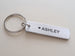 Custom Engraved Aluminum Keychain Tag with Football Charm; Couples Keychain