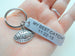 Custom Engraved Aluminum Keychain Tag with Football Charm; Couples Keychain