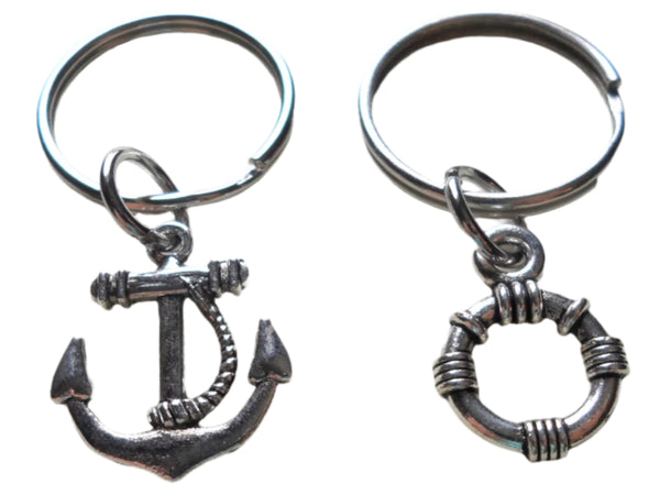 Small Life Saver & Anchor Keychain Set