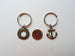 Bronze Anchor & Lifesaver Ring Keychain Set - You Be My Anchor And I'll Keep You Afloat; 8 Year Aniversary Gift, Couples Keychain Set