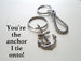 Anchor & Metal Rope Keychain Set