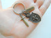 Bronze Shield, Sword, & Fearless Charm Keychain, Knight Keychain, Warrior Keychain, Fantasy Keychain