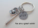 Baseball Bat and Mitt Keychain - You Are a Great Catch; Couples Keychain, Team Keychain