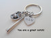 Baseball Bat and Mitt Keychain - You Are a Great Catch; Couples Keychain, Team Keychain