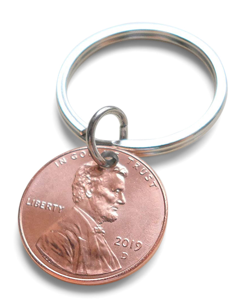 Penny keychain with dates outlet