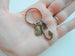 Bronze Dad Fish Hook Keychain with Little Fish Charm - Hooked on You Dad; Father's Keychain