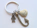 Bronze Dad Fish Hook Keychain with Little Fish Charm - Hooked on You Dad; Father's Keychain