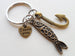 Bronze Fish Charm and Hook Charm Keychain - My Dad Can Catch Anything; Father's Keychain