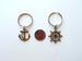 Bronze Ships Helm and Anchor Keychain Set - You Be My Anchor And I'll Steer You Straight; Couples Keychain Set
