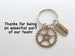 Bronze Gear Keychain Appreciation Gift - Thanks for Being an Essential Part of Our Team