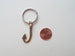 Bronze Fish Hook Keychain - I'm Hooked On You; Couples Keychain