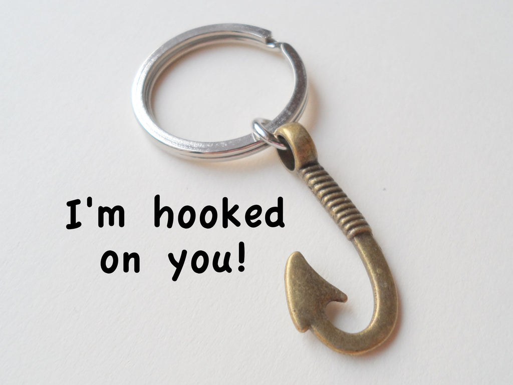 Bronze Fish Hook Keychain