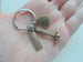 Bronze Dad Charm, Ruler Charm, Wood Pattern Hammer Charm Keychain - My Dad Can Fix Anything; Fathers Gift Keychain