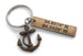 Personalized Bronze Anchor Keychain with Custom Engraved Tag; Couples Keychain