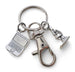 Science Keychain with Computer Laptop & Microscope Charm, and Swivel Clasp, Lab Student or Teacher Keychain