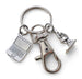Science Keychain with Computer Laptop & Microscope Charm, and Swivel Clasp Hook, Lab Student or Teacher Keychain