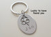 Personalized Steel Oval Keychain Hand Stamped with Couples Initials with Clover Charm; Couples Keychain, Customized