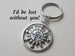 Sun Compass Necklace and Keychain Set - I'd Be Lost Without You; Couples Keychain Set
