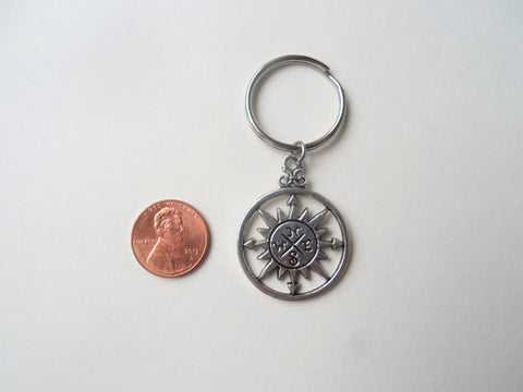 Sun Compass Necklace and Keychain Set