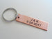Copper Tag Keychain Engraved with "2,555 Days, Happy 7th"; Handmade 7 Year Anniversary Couples Keychain