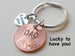 Dad Stamped on 2016 Penny Keychain, with I Love You Heart Charm, Father's Day Gift