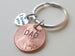 Dad Stamped on 2016 Penny Keychain, with I Love You Heart Charm, Father's Day Gift