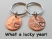 Anniversary Gift • Personalized Double Penny Keychain Set Hand Stamped w/ Custom Initials & Heart Around The Year w/ Options for Adding a Date