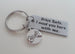 "Drive Safe I Need You Here With Me" Engraved Rectangle Tag With Pinky Promise Charm