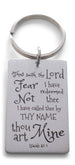 Bible Verse Isaiah 43:1 Fear Not Thou Art Mine Engraved Tag Keychain, Religious Keychain