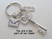 Key & Envelope Charm Keychain with Thank You Charm, Secretary, Office Staff, Postal Worker, & Receptionist Gift Keychain