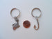 Fish and Hook Keychain Set - A Great Catch, I'm Hooked On You; Couples Keychain Set