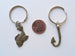 Bronze Fish and Hook Keychain - I'm Hooked On You; Couples Keychain