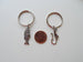 Fancy Hook & Fish Keychain Set - A Great Catch, I'm Hooked On You; Couples Keychain Set