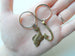 Bronze Fish and Hook Keychain - I'm Hooked On You; Couples Keychain