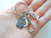 Science Keychain with Computer Laptop & Microscope Charm, and Swivel Clasp, Lab Student or Teacher Keychain