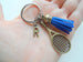 Custom Bronze Tennis Racket Charm & Tassel Keychain with Add-on Letter Charm, Graduate Keychain, Tennis Player Keychain