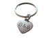 Personalized Hand Stamped Small Heart Keychain With Custom Initials