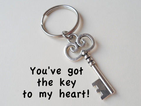 Key Charm Keychain - You've Got The Key To My Heart; Couples Keychain